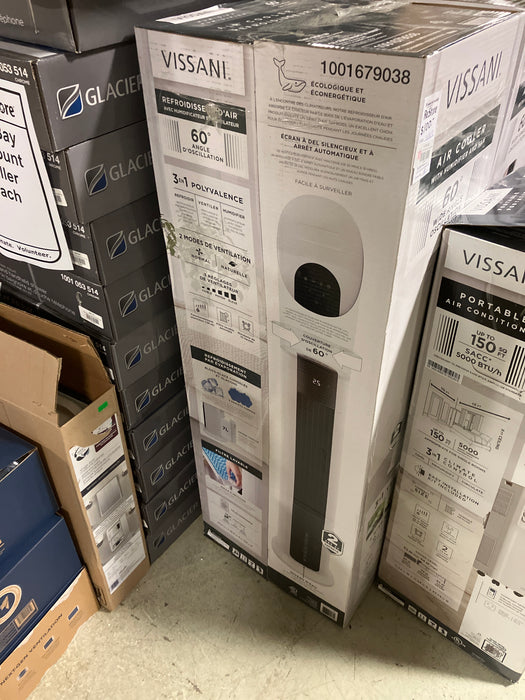 Vissani 3-in-1 Portable Evaporative Air Cooler, Tower Fan & Humidifier for 320 Sq. Ft. with Remote Control (new)