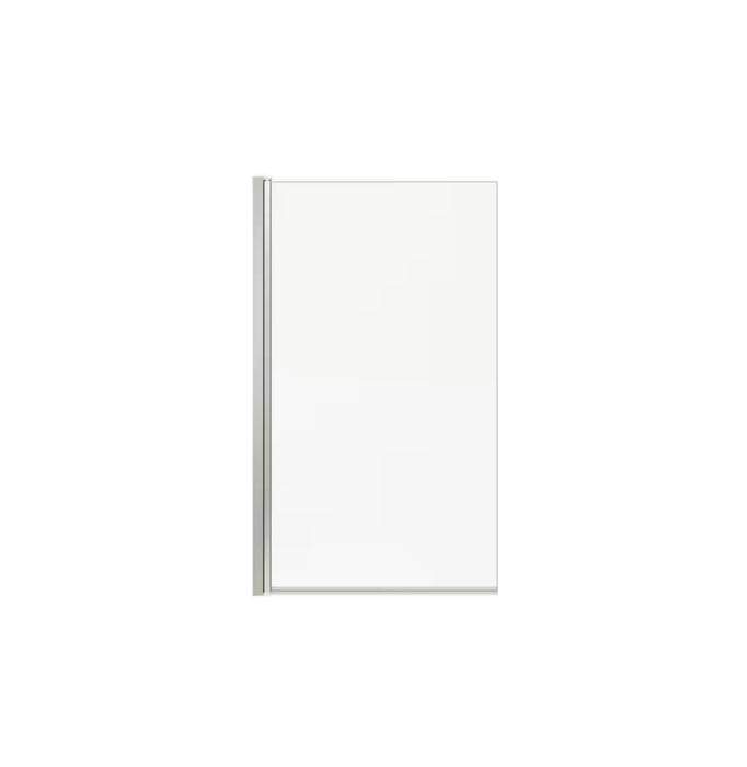 MAAX Axial Square 34W x 58H-inch Frameless Fixed Tub Shield in Brushed Nickel with Clear Glass (new)