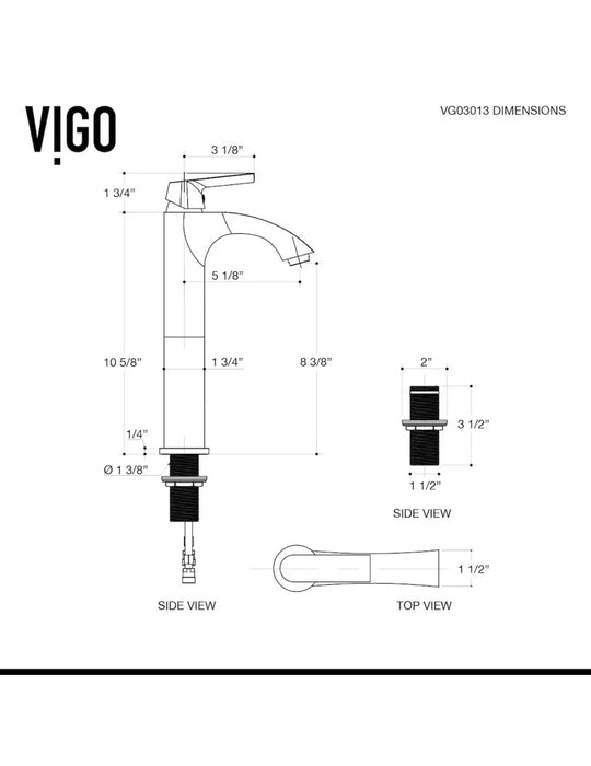 VIGO Linus Single Hole Single-Handle Vessel Bathroom Faucet in Brushed Nickel (new)