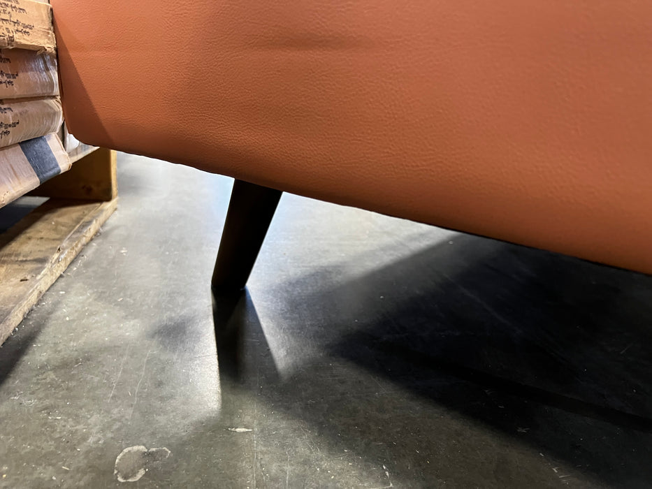 Germania 70" Office Upholstered Leather Square Arm Sofa - Upholstery Colour Orange Brown Faux Leather - SF3321S-BN