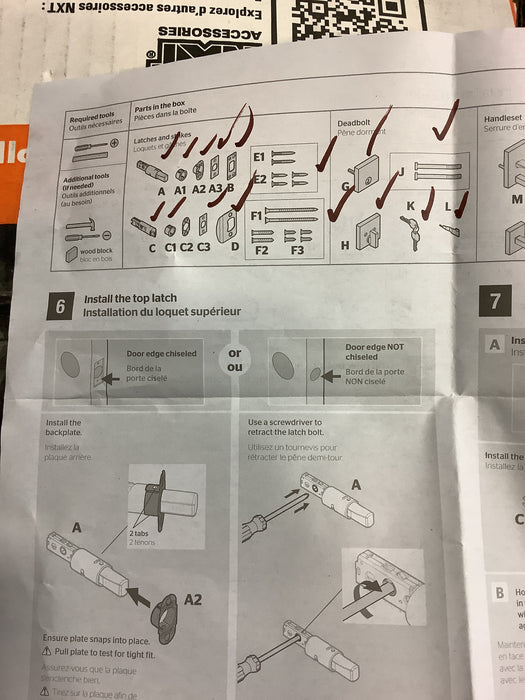 Weiser Prescott x Katella Matte Black Exterior Door Handle Set/Entry Door Lock with Key (New) (Missing Back Plate)