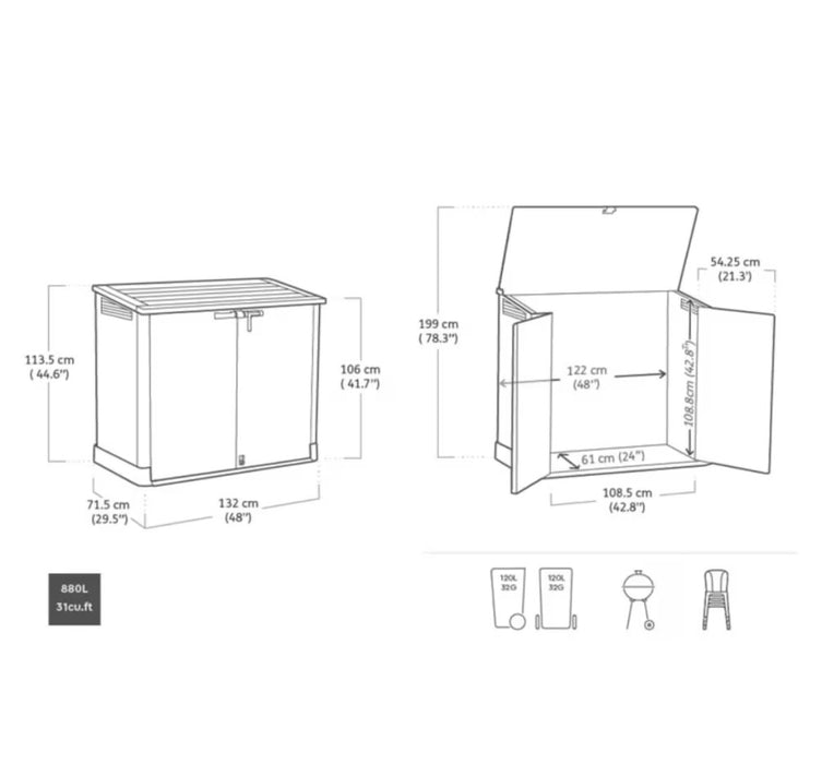 Keter Store It Out Prime 4 x 2.5 ft. Resin Patio/Outdoor Storage Small Shed (new)