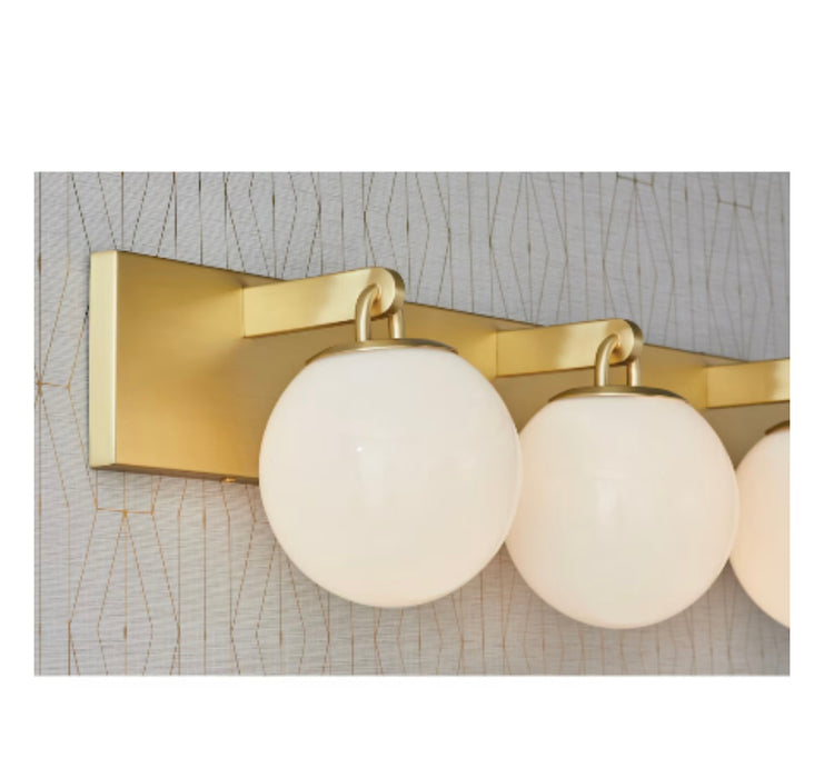 Brass Globe 3-Light Bathroom Vanity Fixture