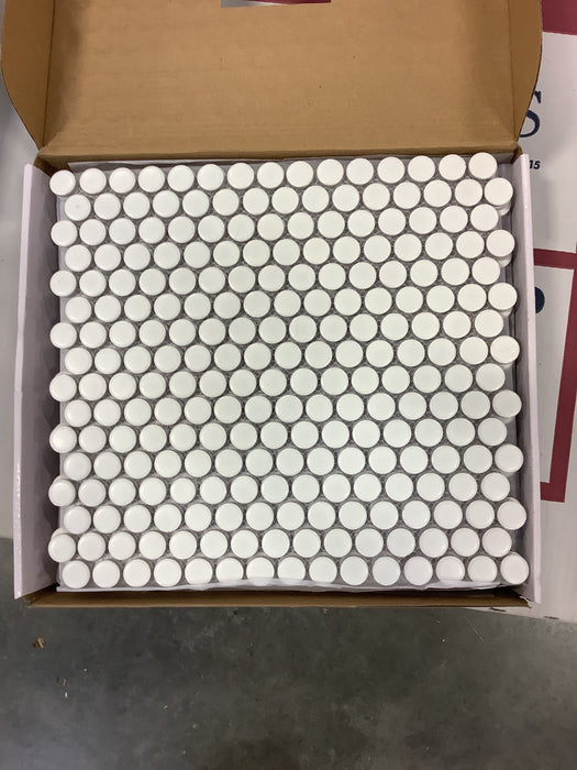 Anatolia 3/4-inch Soho Canvas White Penny Round Matte Porcelain Mosaic Tile (9.69 sq.ft. / case)