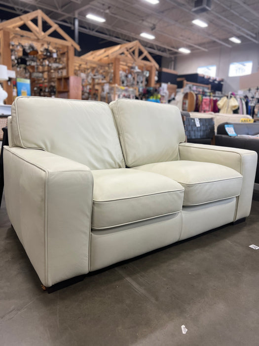 Cream leather lounge discount