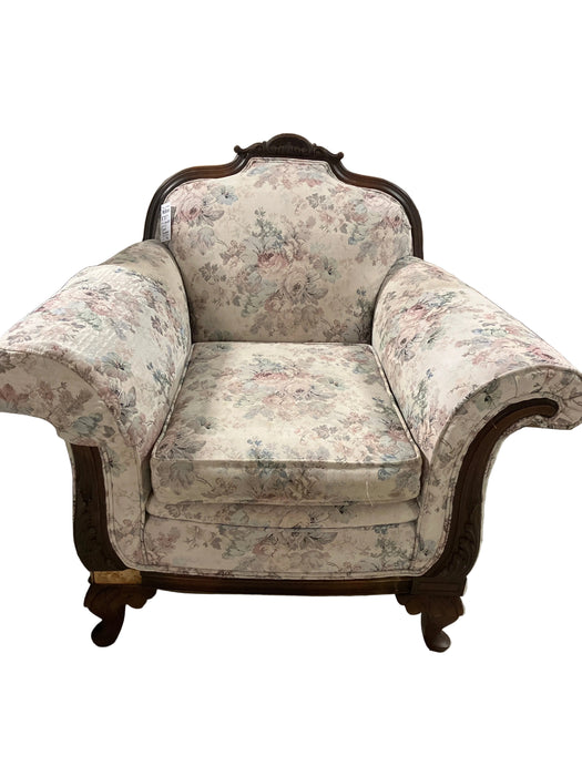 Floral white chair (used)