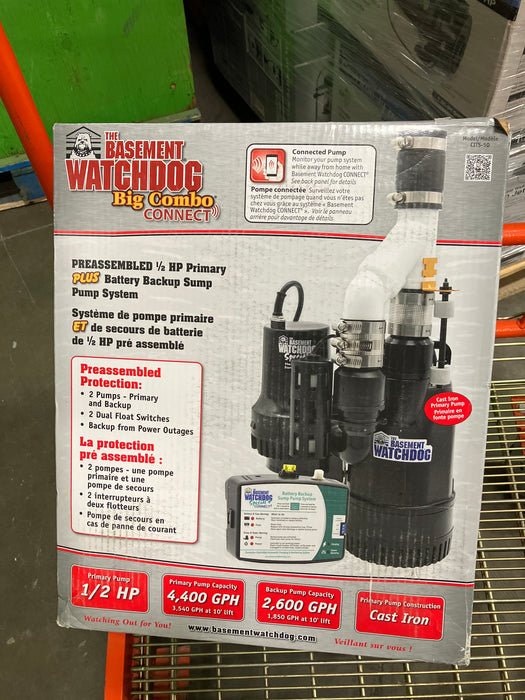 Basement Watchdog Big Combo Connect Sump Pump System (new)