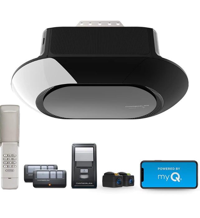 Chamberlain MYQ Smart Garage Door Opener, Ultra Quiet Belt Drive, 3/4-HP Motor (New)