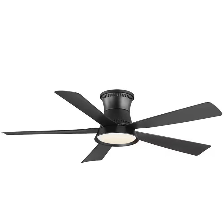 Hawkspur 52-inch Indoor/Covered Outdoor Matte Black Ceiling Fan with Integrated CCT LED Light & Remote (new)