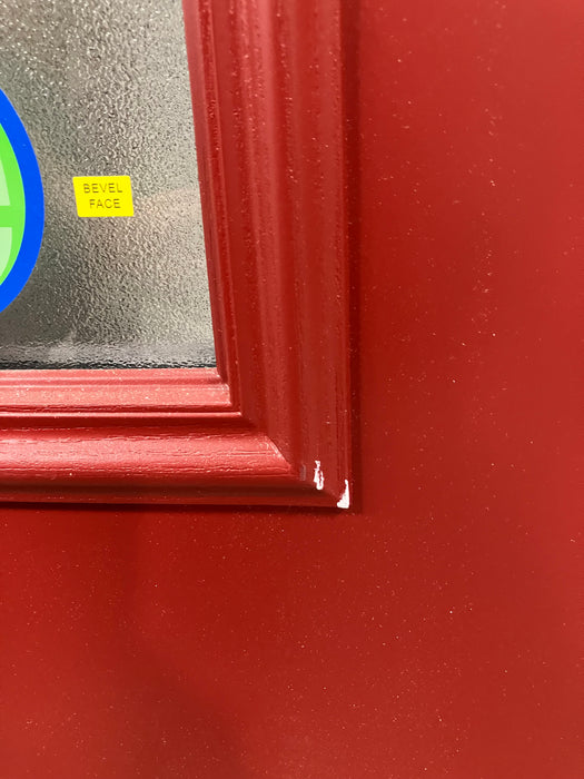 Red Exterior Door With Frosted Glass (new)