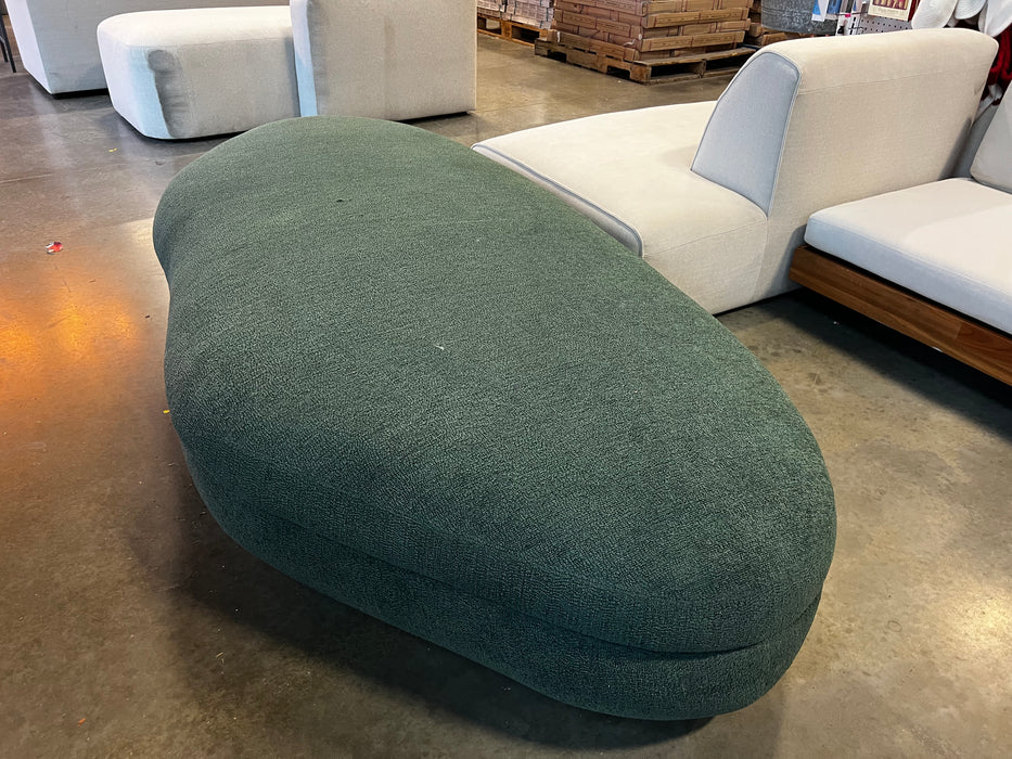 Green Boucle Delta Storage Bench