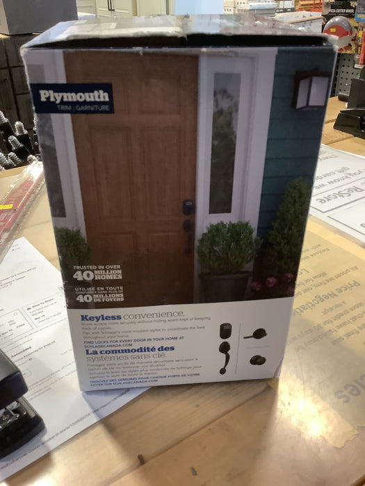 Schlage Plymouth Matte Black Entry Door Keypad Electronic Door Lock Deadbolt Rated AAA