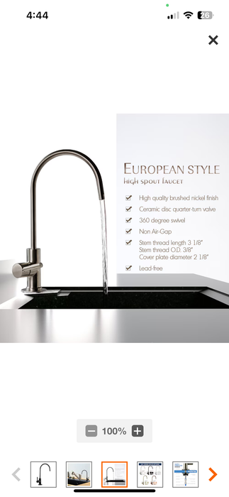 iSpring iSpring GA1-ORB Reverse Osmosis, Kitchen Bar Sink Lead-Free Drinking Water Faucet, Oil Rubbed Black (new)