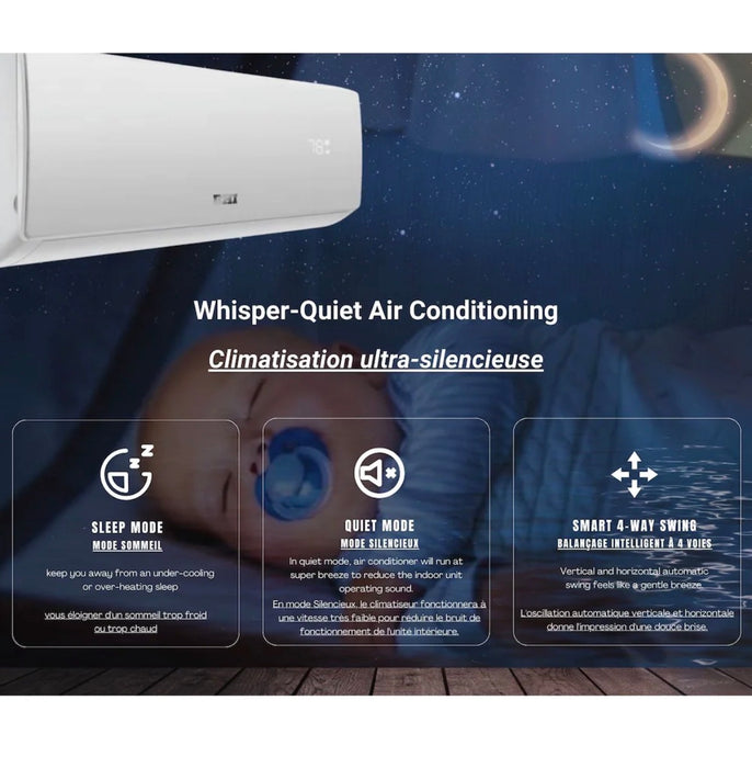BHI Smart Mini split 12,000 BTU 17 SEER Ductless Air Conditioner with Heat Pump (115V) (new)