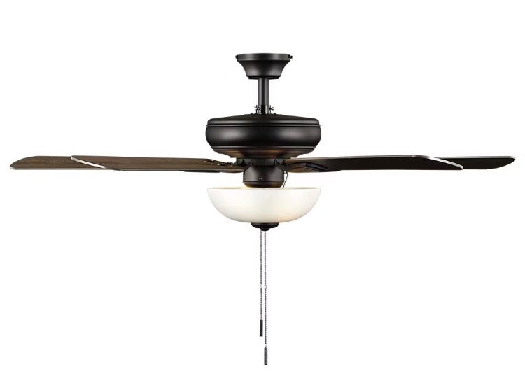 Rothley II 52-inch Indoor Matte Black Ceiling Fan with Reversible Blades & LED Light Kit
