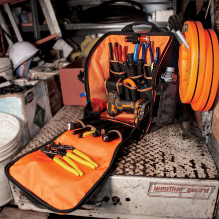 Klein Tools Tradesman Pro Tool Station Tool Bag Backpack, 21 Pockets, 17.25-Inch
