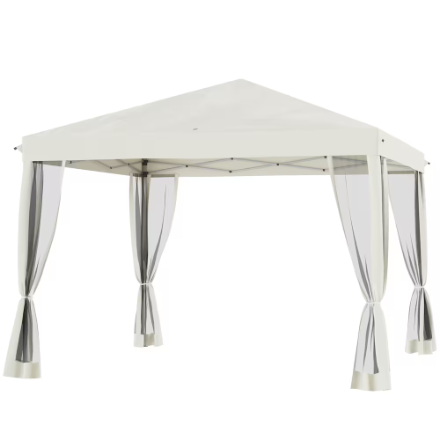 Outsunny 10' X 10' Pop Up Canopy Tent Gazebo in Beige (New)
