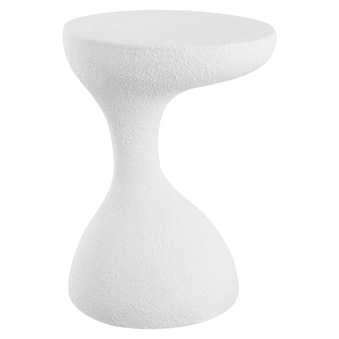 Boracay 19.75" Modern Minimalist Indoor Outdoor Resin Drink Table - Colour Frosted White - TBL1110C