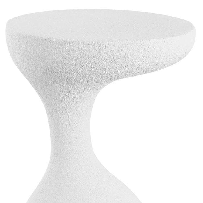 Boracay 19.75" Modern Minimalist Indoor Outdoor Resin Drink Table - Colour Frosted White - TBL1110C
