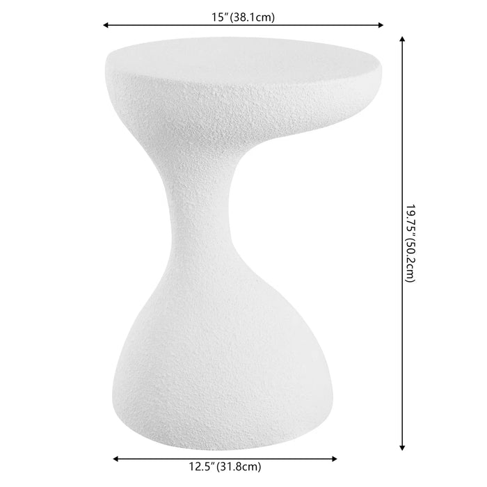 Boracay 19.75" Modern Minimalist Indoor Outdoor Resin Drink Table - Colour Frosted White - TBL1110C