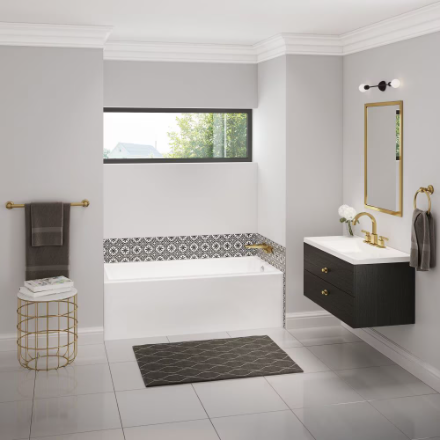 MAAX Bosca 60L x 32W x 20H Acrylic Alcove Bathtub with 14-inch Soaking Depth & Above-The-Floor-Rough, Right Drain
