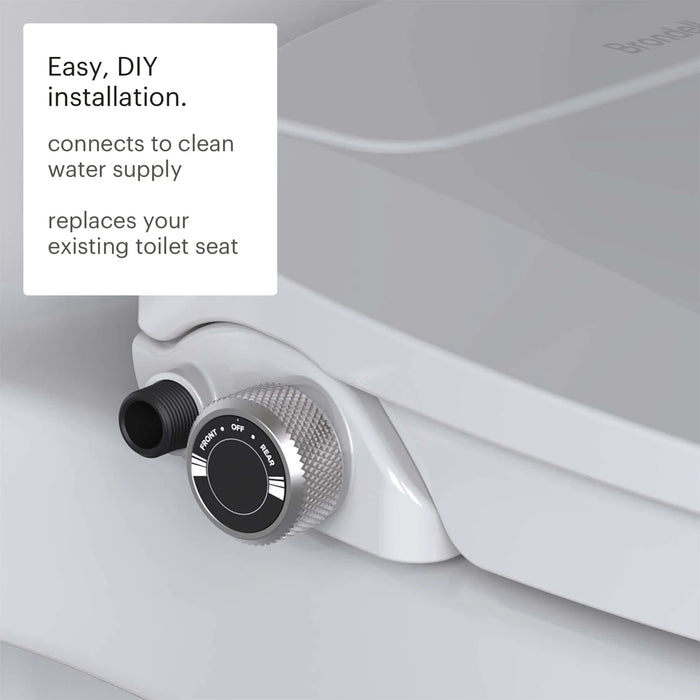 Brondell Swash EcoSeat S101 Non-Electric Bidet Toilet Seat, Round White (New)