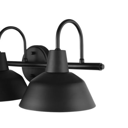 Globe Electric Brooklyn 5-Piece Matte Black Bathroom Set with 3-Light Vanity Light (New)