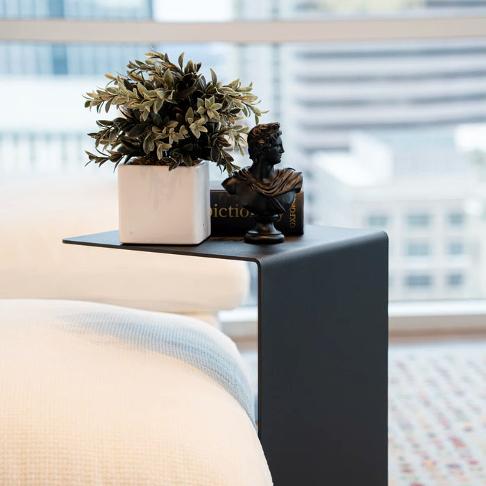 Side Table C-Shape Solid Metal - Size 24" H x 12" W x 12" D, Colour Black, Total Number of Pieces Included Set of 1 - MNZA1003