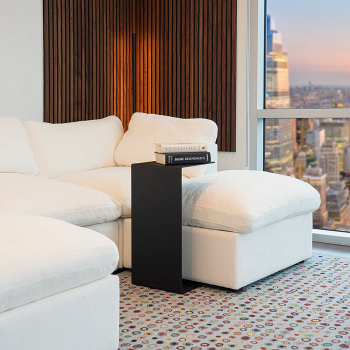 Side Table C-Shape Solid Metal - Size 24" H x 12" W x 12" D, Colour Black, Total Number of Pieces Included Set of 1 - MNZA1003