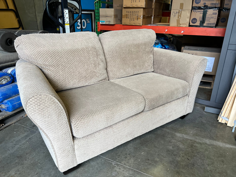 Beige Tweed Fabric Two Seater Sofa (used)
