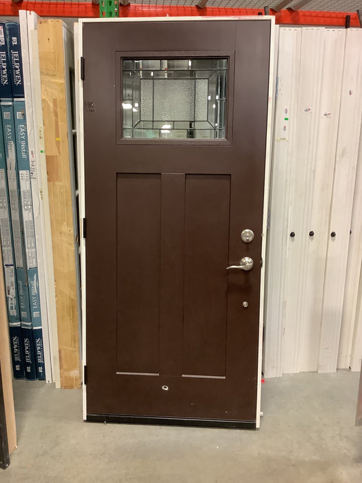 Krosswood Doors 37.75in. x 82.5 in. Left Hand Douglas Fir Black Stain Solid Wood Single Prehung Front Door