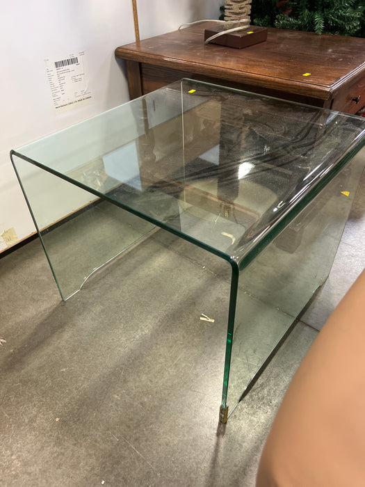 Modern Glass Waterfall Side Table (used)