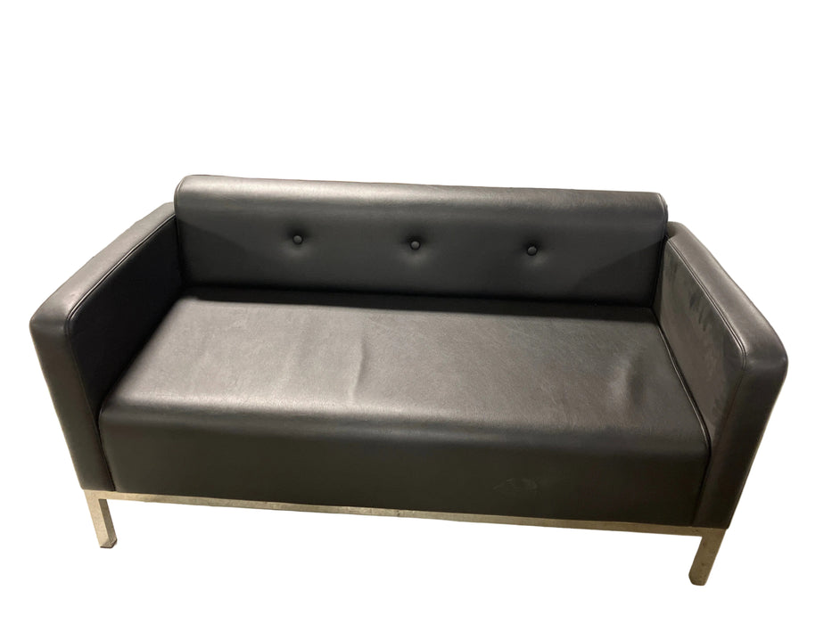 Black couch with metal legs (used)