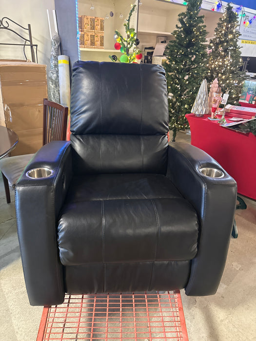 Corliving Ophelia Black Theatre Recliner with Cup Holders