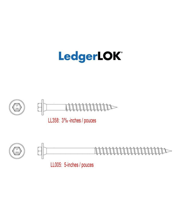 FastenMaster 3-5/8- Inch LedgerLOK Structural Wood Screws in Gray (150-Pcs) (new)