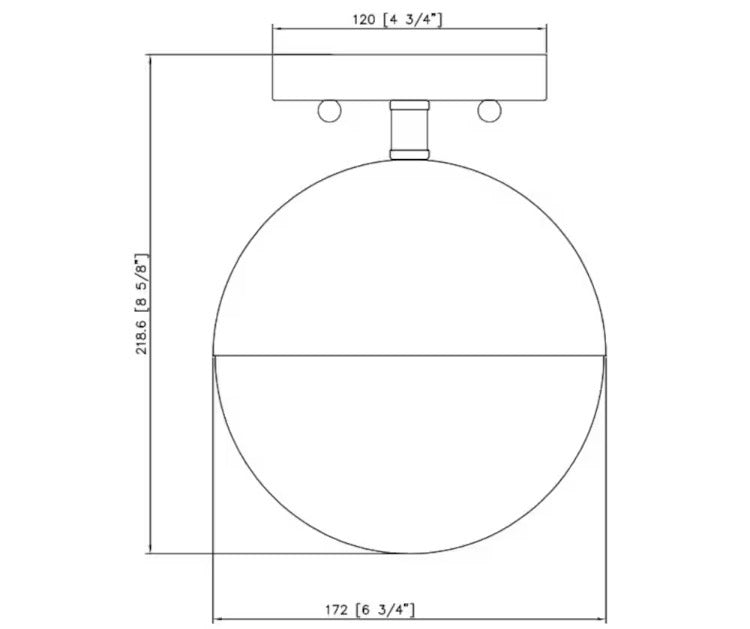8.75-inch 1-Light Matte black Flush Mount Lighting Ceiling Light with Opal Glass Shade