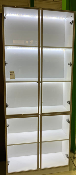 White Display Cabinet with Tempered Glass Doors (NEW)