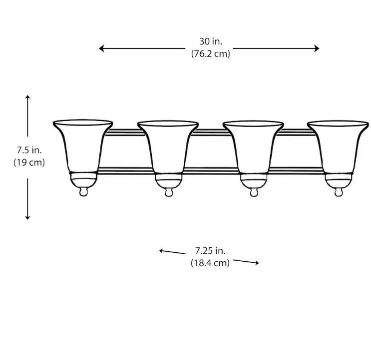 Bel Air Lighting Cabernet 30-inch 4-Light Brushed Nickel Bathroom Vanity Light with Marbleized Glass Shades (New)