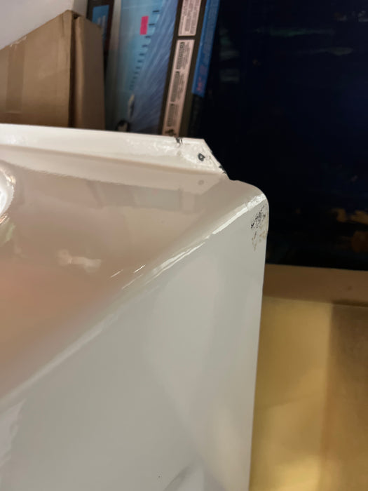 Rectangular Enamel Steel Bathtub (damaged, as is)