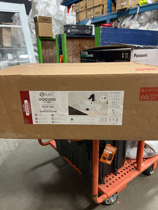 Stylish 24 inch Rectangular Undermount Ceramic Bathroom Sink with 2 Overflow Finishes (new)