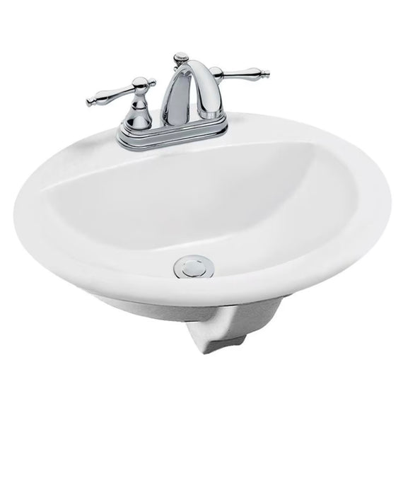 Glacier Bay Oval Drop-In Bathroom Sink in White (new)