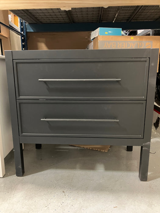 Matte Black 2-Drawer Wide Vanity (Base Only - No Top)