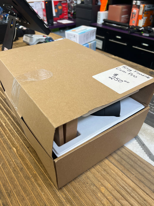 Ring Floodlight Cam Pro Premium Colors with 2K Video and Ring Vision, 2 LED Lights, Dual Band Wi-Fi, and 3D Motion Detection, Black (Used)