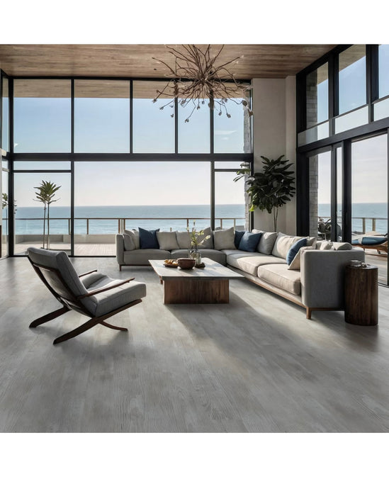 Home Decorators Collection Seashore Wood Oak 5mm x 7 in. W x 48 in. L 12MIL Click Lock Waterproof Luxury Vinyl Plank Flooring (23.77 sq.ft./case) (new)