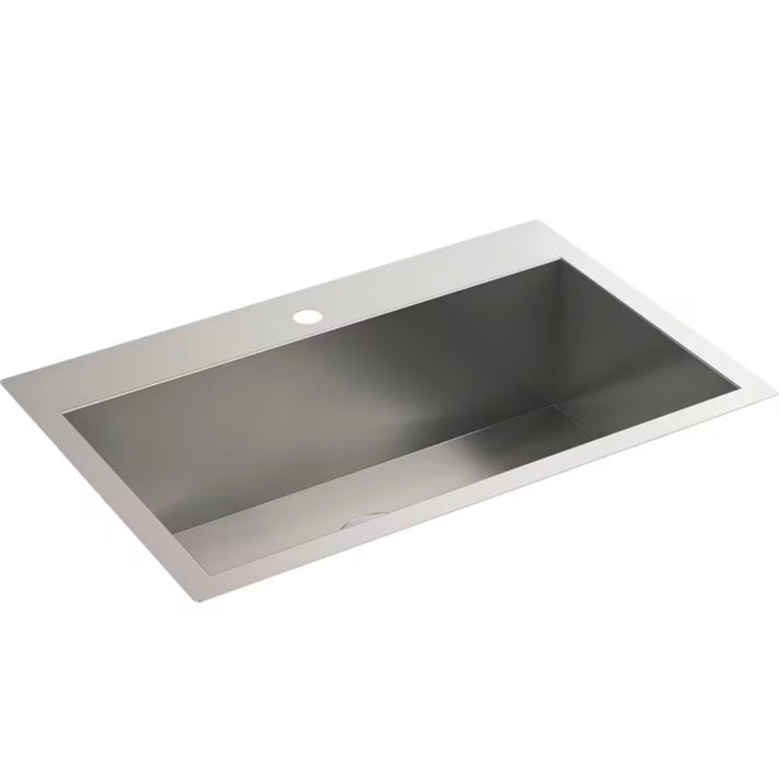 KOHLER 30-1/2-inch x 20-inch Top-/Undermount Large Single-Bowl Kitchen Sink with Single Faucet Hole (new)