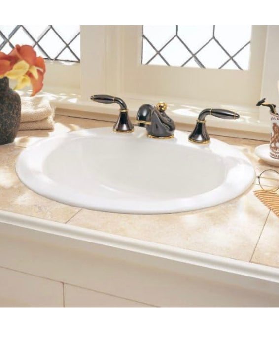 American Standard 0491.019.020 Rondalyn Self-Rimming Countertop Sink with 4-Inch Faucet Spacing and Tapered Edges for Style (White) (new)