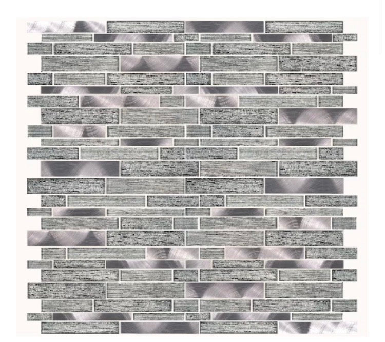 MSI Stone ULC Volcanic Luxe Interlocking 11.63 in. x 12.81 in. x 8mm Glass Metal Mesh-Mounted Mosaic Tile (New)