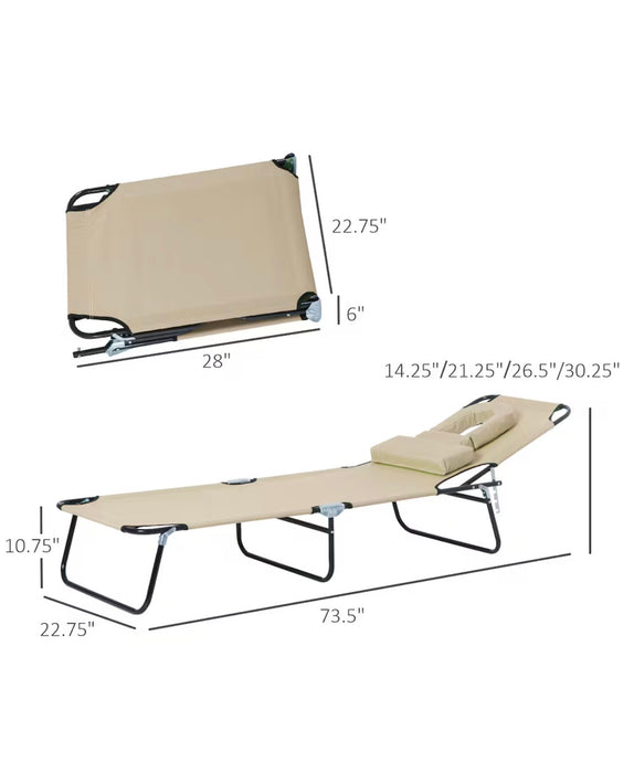 Outsunny Patio Adjustable Sun Lounger with Hole Beige (new)