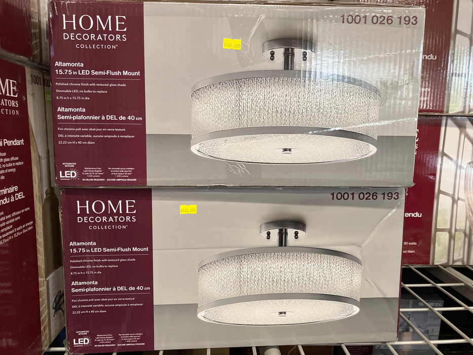 Home Decorators Collection Altamonta 15.75 in LED Semi-Flush Mount