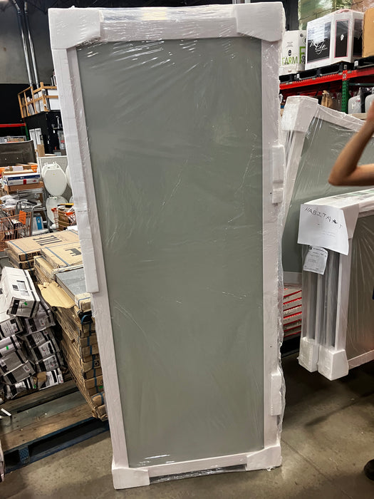 TRUporte 72-inch X 80 1/2-inch White 1-Lite MDF Frosted Glass Sliding